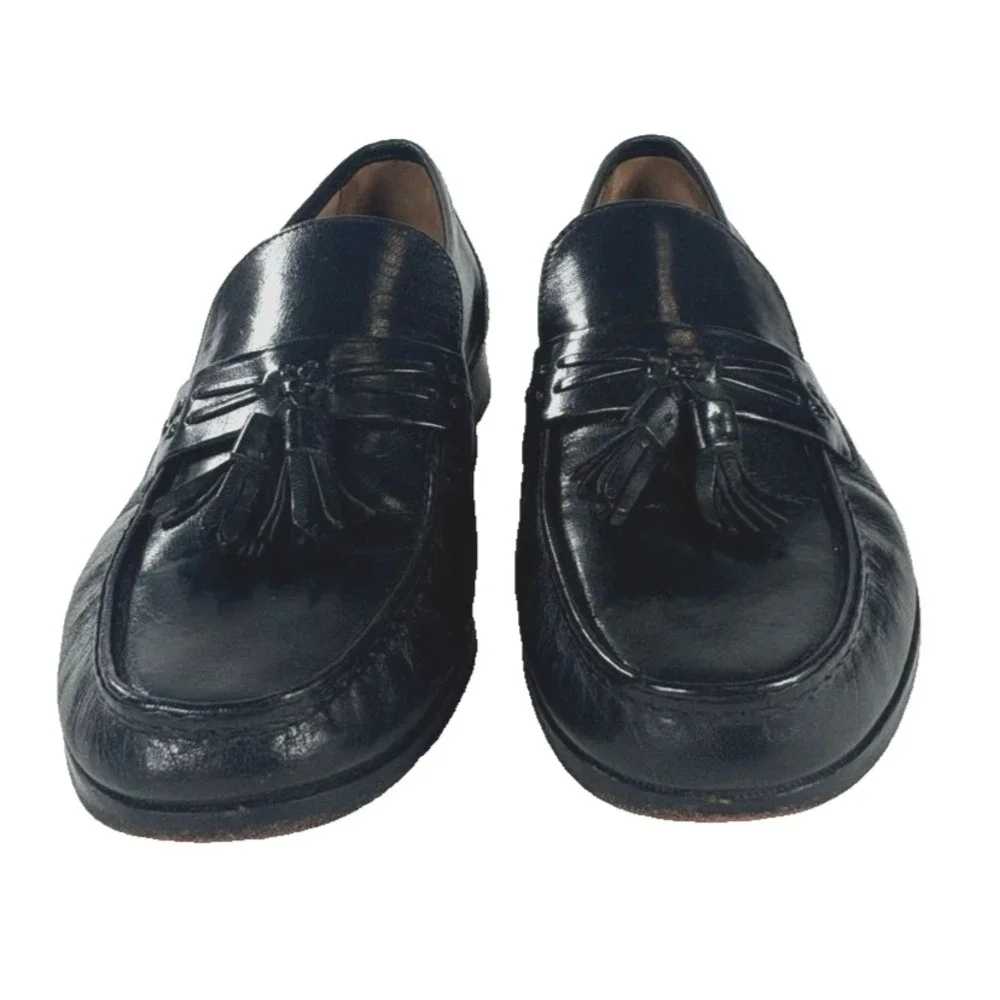 Bostonian Tassel Loafers Black Leather Slip On Dress‎ Shoes Mens 9 W